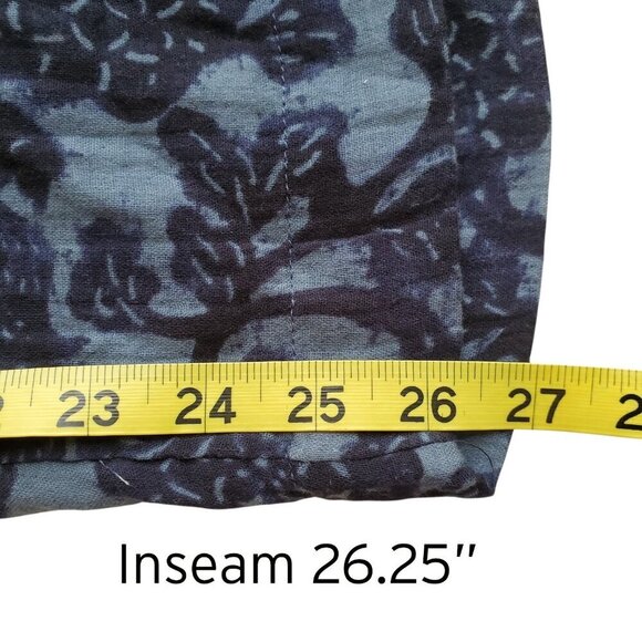 Encore by Idina Menzel Petite Cotton Gauze Ankle Pants Blue Floral Print 2XP - Picture 12 of 16